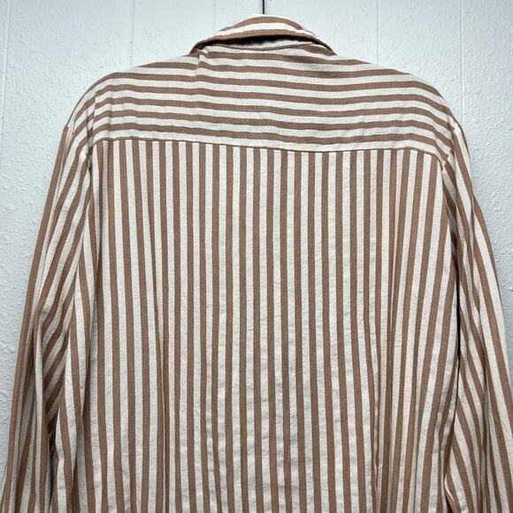 MSJ Striped Shirt Womens 2XL Cotton Business Capsule Workwear Minimalist Relaxed - Picture 7 of 13
